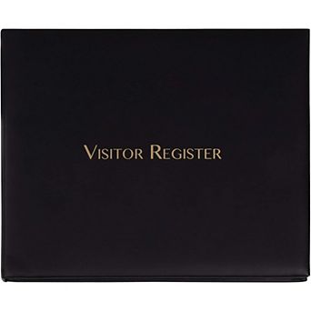 Juvale Visitor Register Sign in Log Book, Black, 9" x 7.3" x 0.75" 80 Sheets