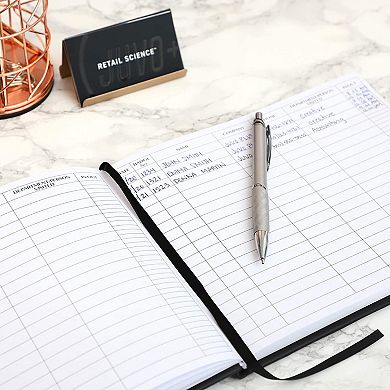 Juvale Visitor Register Sign in Log Book, Black, 9" x 7.3" x 0.75" 80 Sheets