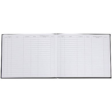 Juvale Visitor Register Sign in Log Book, Black, 9" x 7.3" x 0.75" 80 Sheets