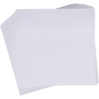 60 Pack White Square Envelopes Flap for Invitations Announcements Photos Wedding