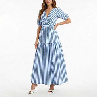 Women's Taylor Twist Front Striped Maxi Dress