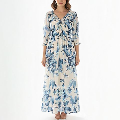 Женские платья Taylor Women's Taylor Floral V-Neck A-Line Dress
