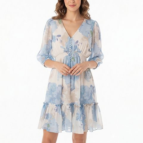 Женские платья Taylor Women's Taylor Floral Chiffon A-Line Mini Dress