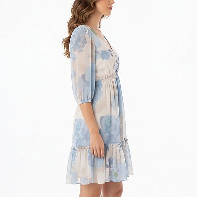 Women's Taylor Floral Chiffon A-Line Mini Dress