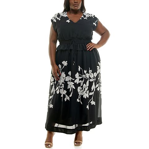 Женские платья Taylor Plus Size Taylor Floral Drop Shoulder A-Line Dress