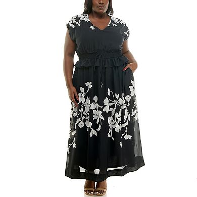 Plus Size Taylor Floral Drop Shoulder A-Line Dress
