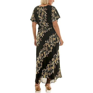 Plus Size Taylor Floral V-Neck Fit & Flare Dress