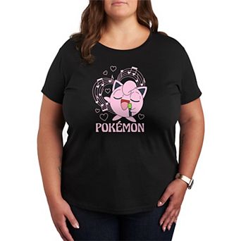 Plus Size Pokémon Jigglypuff Hearts & Music Graphic Tee