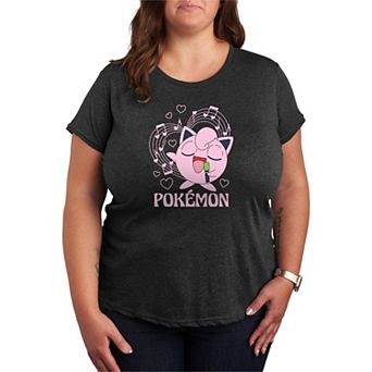Plus Size Pokémon Jigglypuff Hearts & Music Graphic Tee
