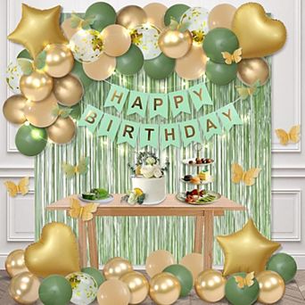 Eucalyptus Garland Kit Sage Green & Pink Balloons With Faux Leaves For Shower Party Decoration