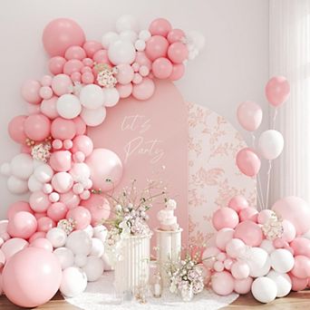Coquette Pink & White Arch Kit Long Balloons for Bridal Showers, Weddings or Bachelorette Events