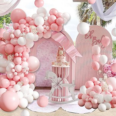 Coquette Pink & White Arch Kit Long Balloons for Bridal Showers, Weddings or Bachelorette Events