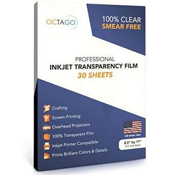 Inkjet Transparency Paper for Printers (8.5x11 in - 30 Sheets