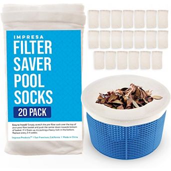 [20-Pack] Pool Skimmer Socks - Excellent Savers for Pool Baskets and Skimmers