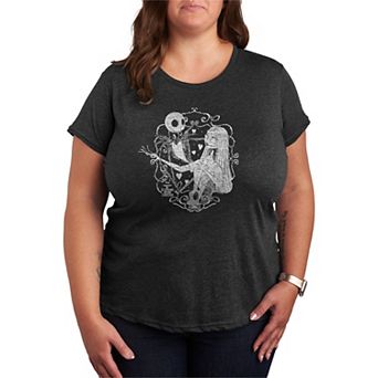 Plus Size Disney's The Nightmare Before Christmas Jack & Sally Valentine Graphic Tee