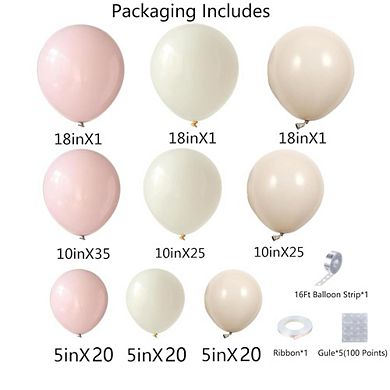 Dusty Pink & Ivory Balloon Garland Kit 151Pcs Unisex Boho Party Decor for Adults