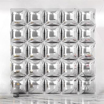 Silver Foil Balloon Tunnel 25 pc Square Balloons for Chrome Backdrop Garland Arch in or Prom Decor