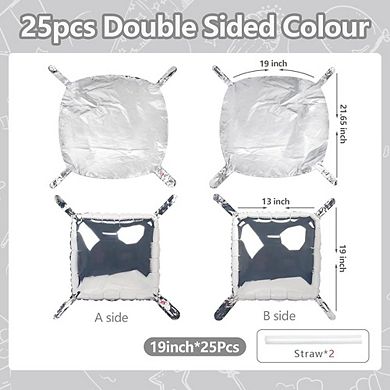 Silver Foil Balloon Tunnel 25pcs Square Balloons for Chrome Backdrop Garland Arch in or Prom Decor