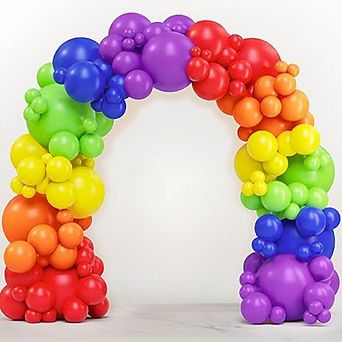 Rainbow Balloon Arch Kit 6-Color Garland 144 pc for Shower, Wedding or Birthday Decorations