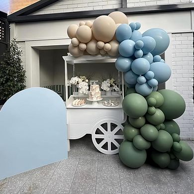 35-Piece Pastel Blue Sage Green ivory & Cream Latex Balloon Set