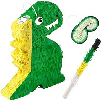 Dinosaur Pinata with Blind-Fold & Baton for Birthday Party