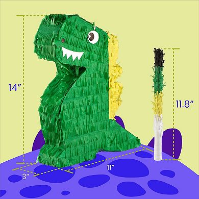Dinosaur Pinata with Blind-Fold & Baton for Birthday Party