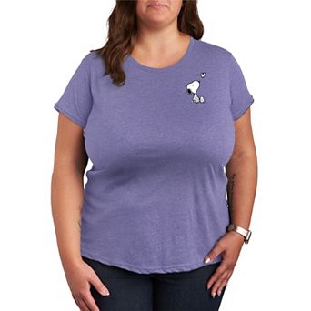 Plus Size Peanuts Valentine's Snoopy Heart Graphic Tee
