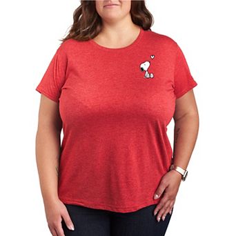 Plus Size Peanuts Valentine's Snoopy Heart Graphic Tee
