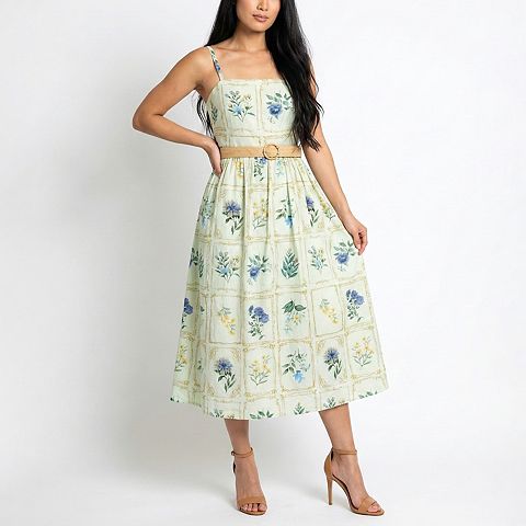 Женские платья Taylor Petite Taylor Belted Floral A-Line Dress