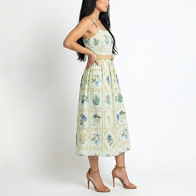 Petite Taylor Belted Floral A-Line Dress