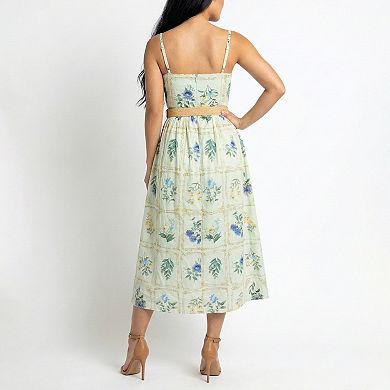 Petite Taylor Belted Floral A-Line Dress