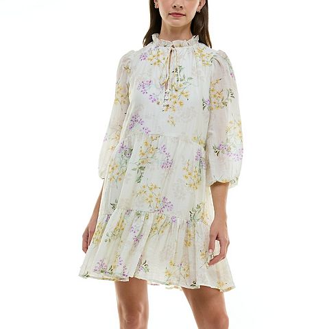 Женские платья Taylor Petite Taylor Floral Tiered A-Line Dress