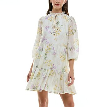 Petite Taylor Floral Tiered A-Line Dress