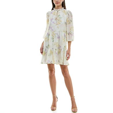Petite Taylor Floral Tiered A-Line Dress