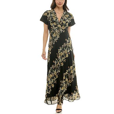 Women's Taylor Floral V-Neck Fit & Flare Dress