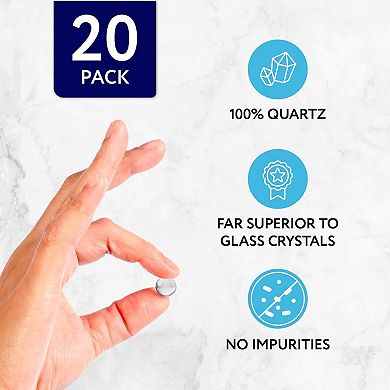 Quartz Pearl Beads Balls - 20 Pack - 6mm OD Clear Quartz Crystal Spacer Beads