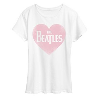 Women's The Beatles Heart Distressed Graphic Tee