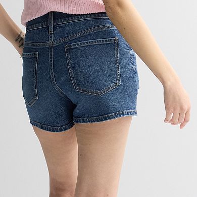 Juniors' SO® Mid Rise Relaxed Midi Denim Shorts