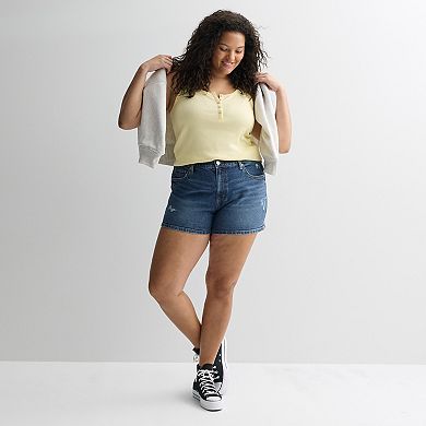 Juniors' SO® Relaxed Midi Denim Shorts