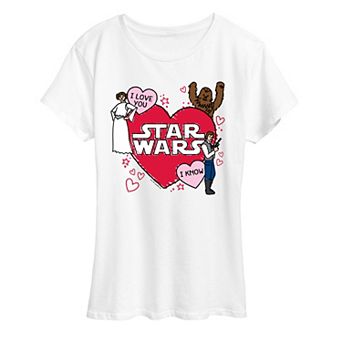 Women's Star Wars Valentine's Day Sketch Graphic Tee