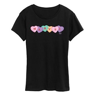 Women's Marvel Candy Hearts Logo Graphic Tee