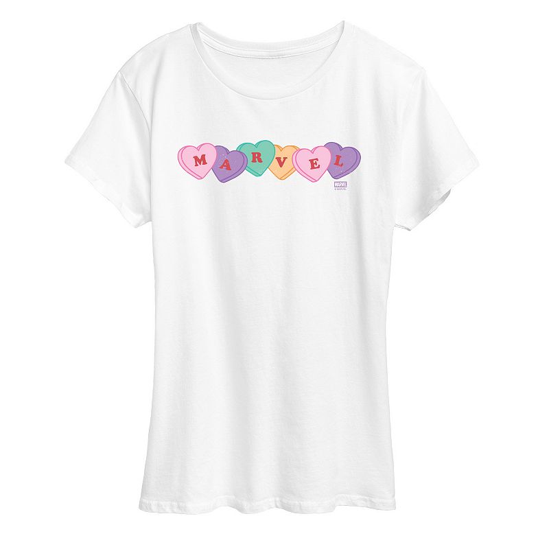 Women's Marvel Candy Hearts Logo Graphic Tee,