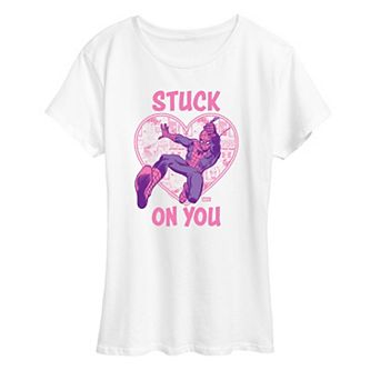 Women's Spider-Man Stuck On You Graphic Tee