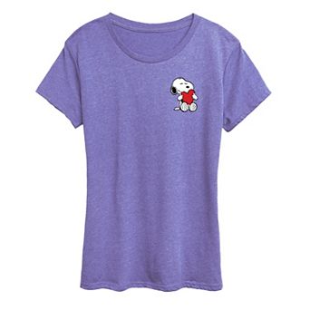 Women's Peanuts Snoopy Hugging Heart Graphic Tee