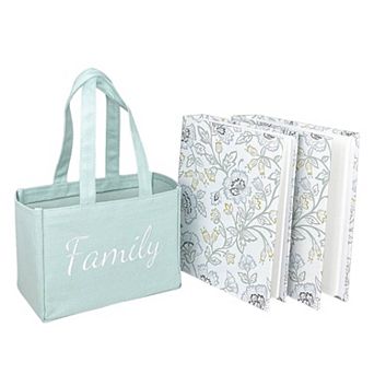 Belle Maison Floral 2 pc Photo Album Set with Tote with Bag