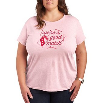 Plus Size We're A Good Match Graphic Tee