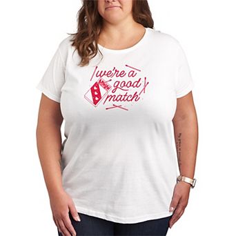 Plus Size We're A Good Match Graphic Tee