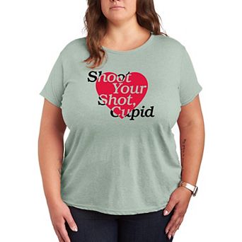Plus Size Shoot Your Shot Cupid Graphic Tee