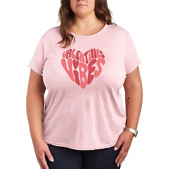 Plus Size Women's Valentines Vibes Graphic Tee