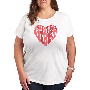 Plus Size Women's Valentines Vibes Graphic Tee